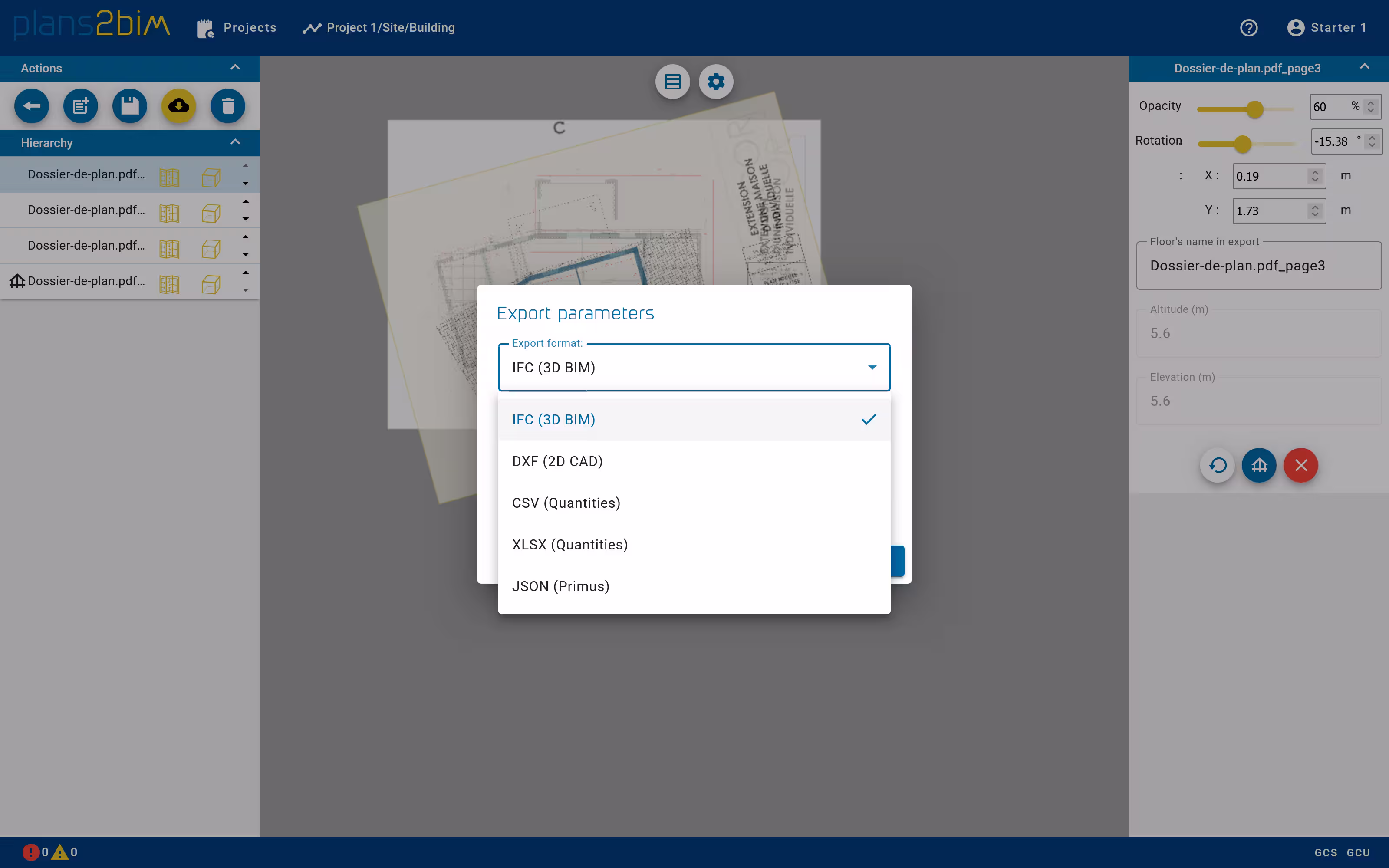 Export building model